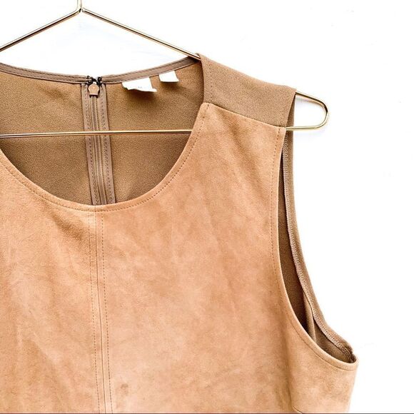 GAP Brown Camel Genuine Goat Suede Shell Top - Picture 3 of 13